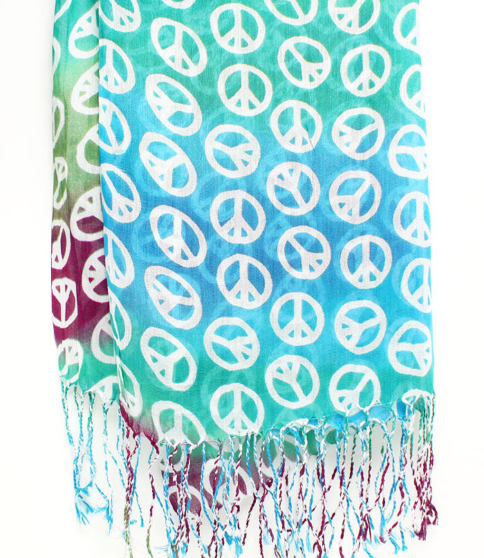 Blue Peace Sign Scarf